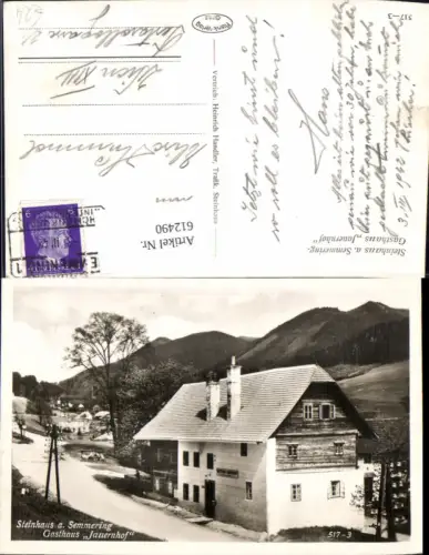 612490,Foto Ak Steinhaus a. Semmering Gasthaus Jauernhof
