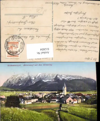 612604,Salzkammergut Miterndorf m. d. Grimming Bahnpost Zug 265 Selzthal n. Attnang-Puchheim