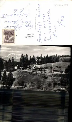 612648,Foto Ak Krieglach Blick a. d. Hohe Veitsch Alpengasthof Bruggraber