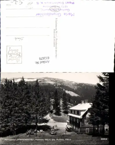 612679,Foto Ak Alpengasthof Pfaffensattel geg. Stuhleck Steinhaus am Semmering