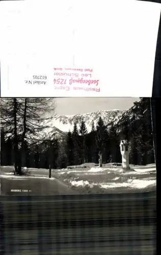 612705,Foto Ak Seewiesen Seeberg Winteransicht m. Wegkreuz