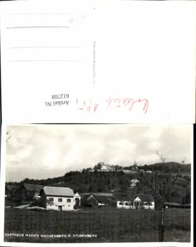 612708,Foto Ak Gasthaus Haider Vockenberg b. Stubenberg