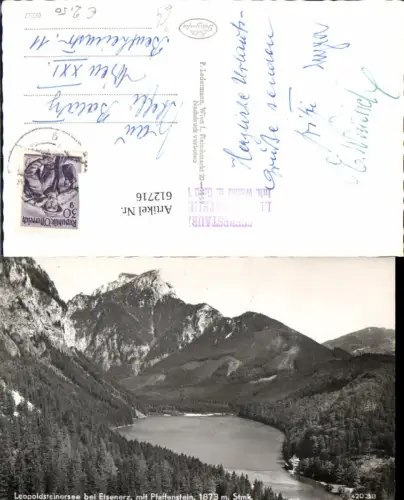 612716,Foto Ak Leopoldsteiner See b. Eisenerz m. Pfaffenstein