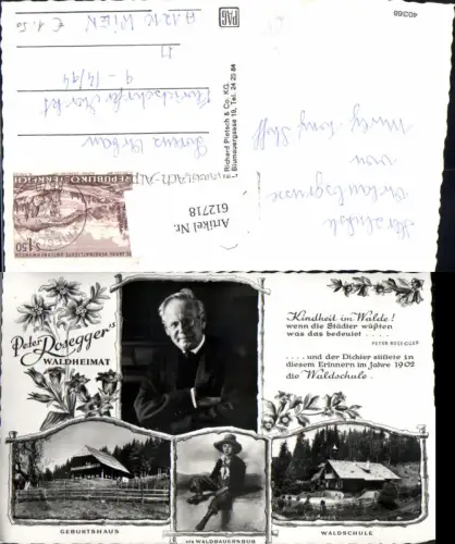 612718,Mehrbild Ak Peter Roseggers Waldheimat Geburtshaus Waldschule Alpl Krieglach