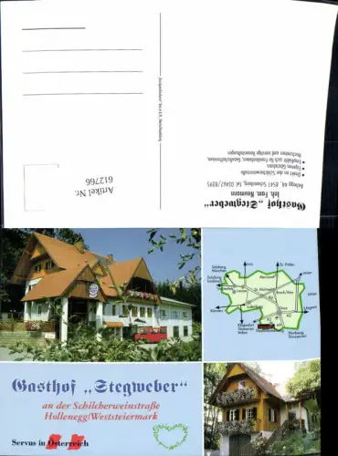 612766,Mehrbild Ak Schwanberg Gasthof Stegweber Schilcherweinstraße Hollenegg Lagekarte