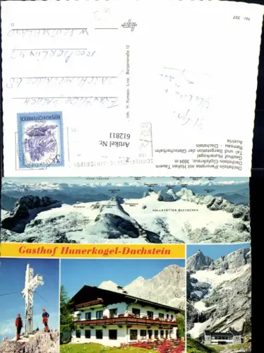 612811,Mehrbild Ak Ramsau a. Dachstein Gasthof Hunerkogel Dachstein Gipfelkreuz Bergsteigen