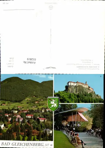 612819,Mehrbild Ak Bad Gleichenberg Ortsansicht Musikpavillon Riegersburg pub Alpine Luftbild FÖ 223