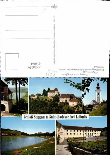 612824,Mehrbild Ak Schloss Seggau u. Sulm-Badesee b. Leibnitz