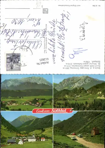 612825,Mehrbild Ak Sölktal Stein a. d. Enns geg. Grimming Großsölk St Nikolai Sölkpaß