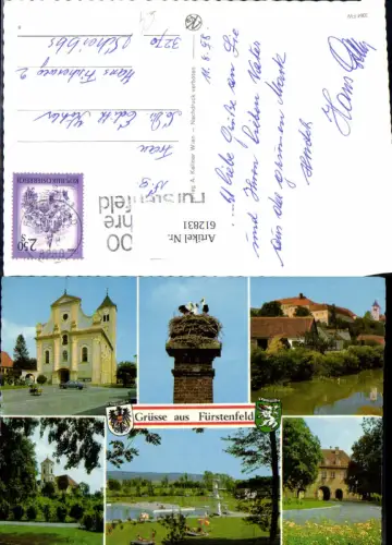 612831,Mehrbild Ak Fürstenfeld Storchennest Storch Kirche Schwimmbad