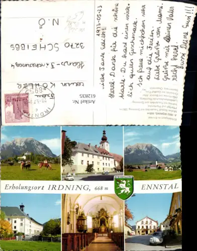 612835,Mehrbild Ak Irdning Ennstal Schloss Trautenfels Grimming Pfarrkirche VW Käfer Bully