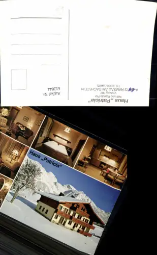 612844,Mehrbild Ak Ramsau a. Dachstein Haus Patricia Winteransicht u. Innen