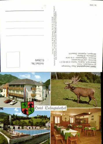 612849,Mehrbild Ak Mautern Hotel Liesingtalerhof Wildpark Wild Hirsch Schwimmbad