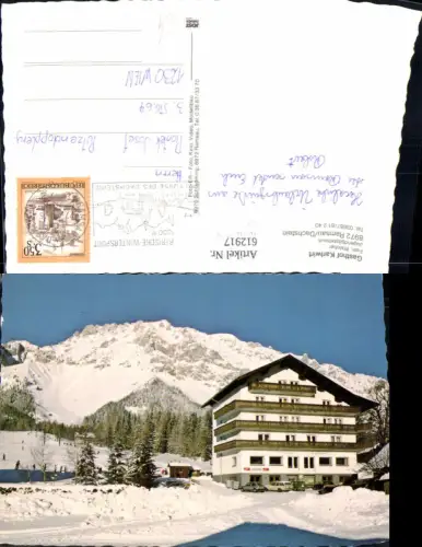 612917,Ramsau a. Dachstein Gasthof Karlwirt Winteransicht VW Golf 1 Wintersport