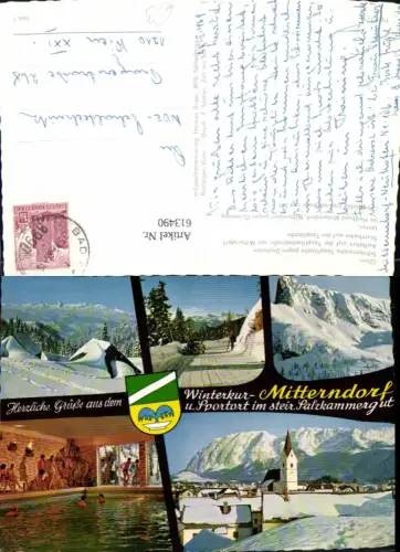 613490,Mehrbild Ak Mitterndorf Hallenbad Wintersport VW Käfer