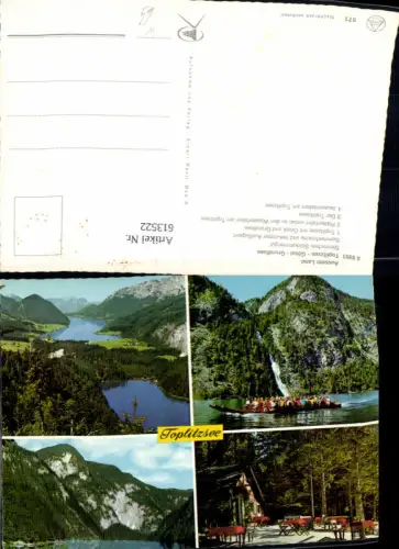 613522,Mehrbild Ak Toplitzsee Gössl Gemeinde Grundlsee Ausseer Land Jausenstation Plättenfahrt Wasserfall