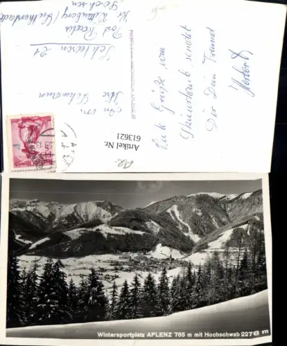 613621,Foto Ak Aflenz Kurort m. Hochschwab Winteransicht