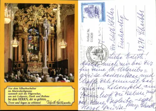 613639,Basilika Mariazell Hochaltar Text Religion