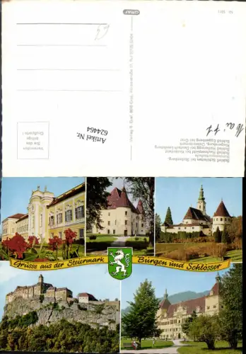 624464,Mehrbild Ak Schloss Schileiten Stubenberg Schloss Eggenberg Graz Riegersburg