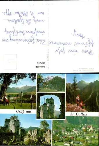 707741 Mehrbild AK St Gallen Ansichten Burg Kirche