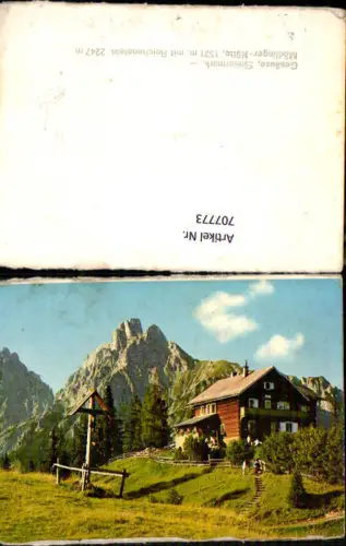 707773 Gesäuse Johnsbach Mödlinger-Hütte mit Reichenstein Wegkreuz
