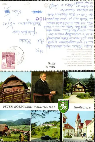 707782 Mehrbild AK Krieglach Peter Rosegger Waldheimat Portrait Waldschule pub Alpine Luftbild FÖ 266
