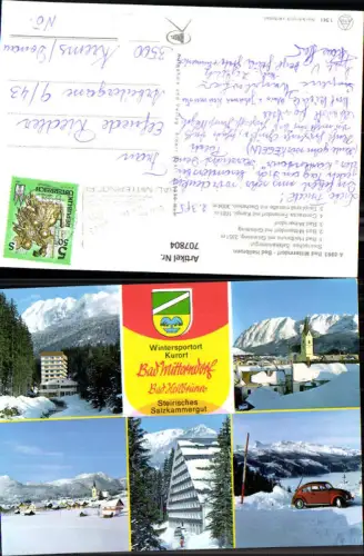 707804 Mehrbild AK Bad Mitterndorf Bad Heilbrunn mit Grimming Tauplitzalmstraße VW Käfer Winteransicht