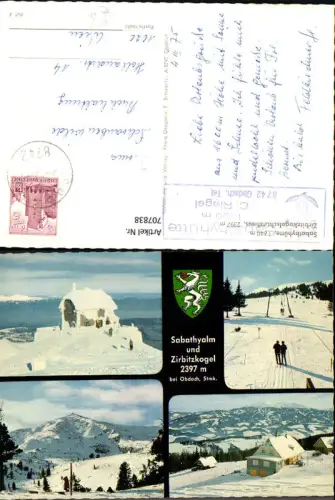 707838 Mehrbild AK Obdach Sabathyhütte Zirbitzkogelschutzhaus Wintersport
