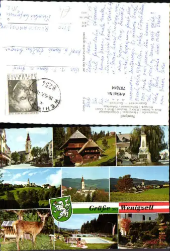 707844 Mehrbild AK Wenigzell Heimathaus Kriegerdenkmal Schwimmbad