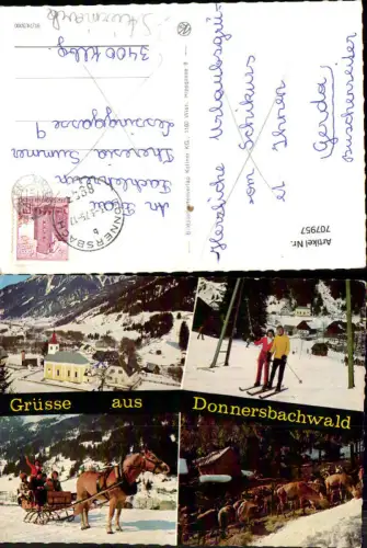 707957 Mehrbild AK Donnersbachwald Pferdeschlitten Wintersport