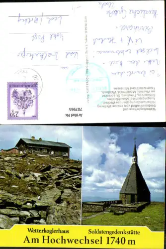 707965 Mehrbild AK Am Hochwechsel Mönichkirkchen Schaueregg Wetterkoglerhaus Soldatenfriedhof