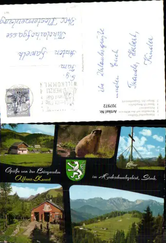 707972 Mehrbild AK Aflenz Kurort Bürgeralm Hochschwabgebiet Murmeltier Gipfelkreuz