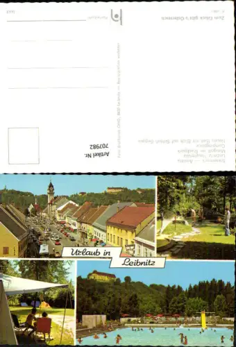 707982 Mehrbild AK Leibnitz Hauptplatz Minigolf Campingplatz Freibad