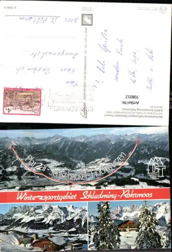 708012 Mehrbild AK Schladming Rohrmoos mit Hochwurzenhütte u. Schladminger Hütte Wintersport