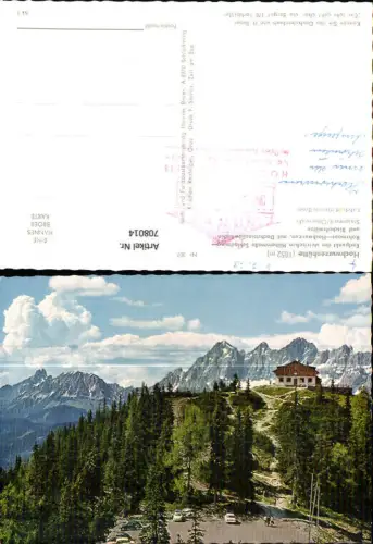 708014 Schladming Rohrmoos Hochwurzenhütte mit Dachsteinsüdwänden u. Bischofsmütze VW Käfer