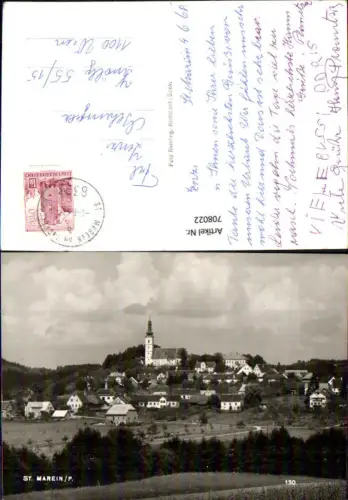 708022 Foto AK St Marein am Pickelbach Ansicht 1968 mit Kirche