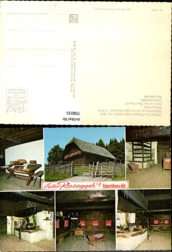 708035 Mehrbild AK Alpl Krieglach Peter Rosegger Geburtshaus Ofenwinkel Rauchkuchl Geburtsstube