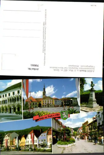 708061 Mehrbild AK Bruck a. d. Mur Kornmesserhaus Hauptplatz Carl Morre Denkmal