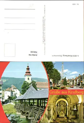 708100 Mehrbild AK Kindberg Kirche Innenansicht Hauptplatz Brücke