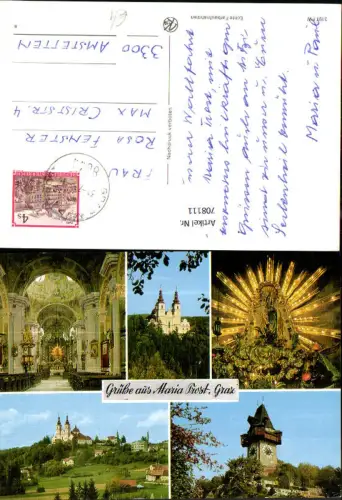 708111 Mehrbild AK Maria Trost Graz Gnadenmutter Uhrturm
