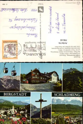 708148 Mehrbild AK Schladming mit Schladminger Hütte Seilbahn Gondel VW Bus