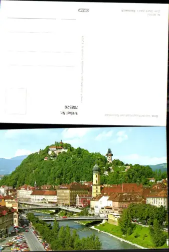 708526 Graz Blick auf Uhrturm Murbrücke