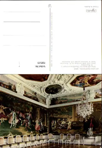 708529 Graz Schloss Eggenberg Zimmer mit bemalten Wandbespannungen v. A. Raunacher