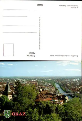 708540 Graz Blick v. Schlossberg geg. Süden Uhrturm
