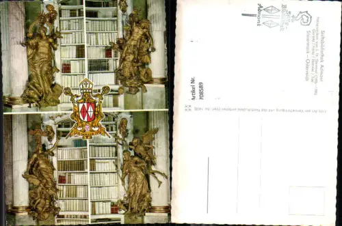 708589 Mehrbild AK Admont Stiftsbibliothek Holzplastiken v. Stammel