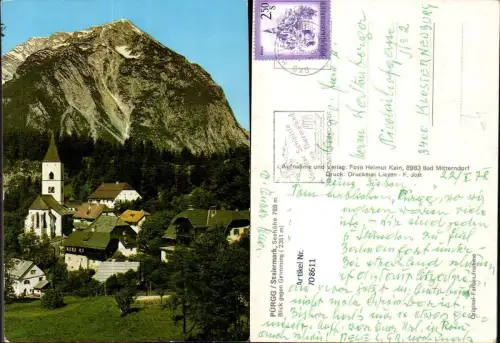 708611 Pürgg Blick geg. Grimming Kirche