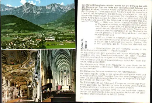 708617 Mehrbild AK Admont Benediktinerkloster Stift Bibliothek