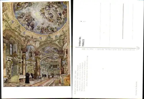 708622 Künstler AK Rudolf von Alt Admont Stift Bibliothek