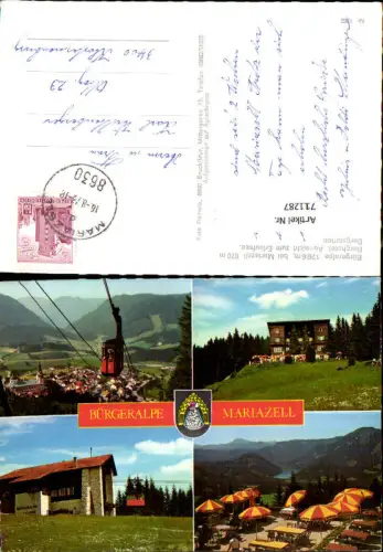 711287 Mehrbild AK Mariazell Bürgeralpe Seilbahn Gondel Aussicht Erlaufsee Bergstation