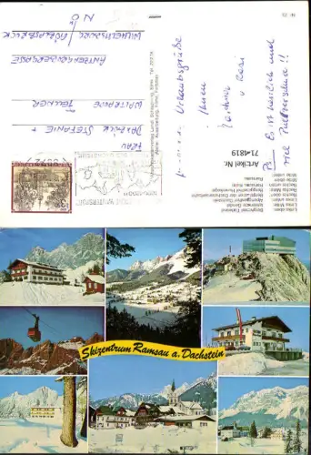 714819 Mehrbild AK Skizentrum Ramsau a. Dachstein Seilbahn Gondel Berghotel Türlwand Kulm